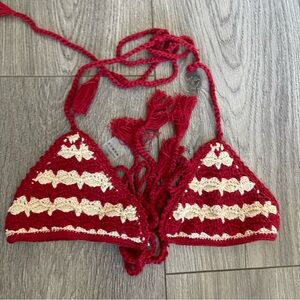 NWOT DAMSON MADDER Crochet Stripe Bikini Top